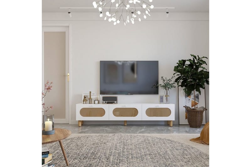 Ossin Tv-bänk 180 cm - Vit - Möbler - TV- & Mediamöbler - TV bänk & mediabänk