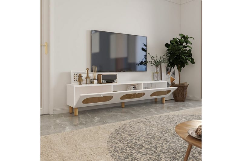 Ossin Tv-bänk 180 cm - Vit - Möbler - TV- & Mediamöbler - TV bänk & mediabänk