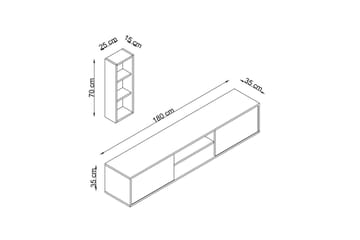 Palgrave Tv-stativ 35 cm - Ek - Möbler - TV- & Mediamöbler - Mediastativ & väggfäste - Tv-stativ & Tv-väggfäste