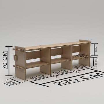 Ropira TV-bänk 220 cm - Naturträ - Möbler - TV- & Mediamöbler - Mediastativ & väggfäste - Tv-stativ & Tv-väggfäste