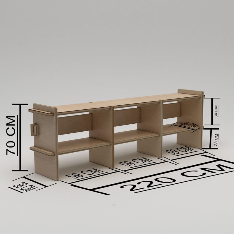 Ropira TV-bänk 220 cm - Naturträ - Möbler - TV- & Mediamöbler - Mediastativ & väggfäste - Tv-stativ & Tv-väggfäste