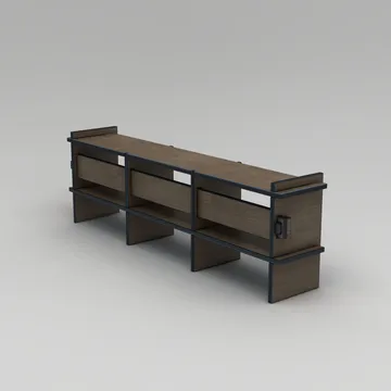 Ropira TV-bänk 220 cm - Valnöt - Möbler - TV- & Mediamöbler - Mediastativ & väggfäste - Tv-stativ & Tv-väggfäste