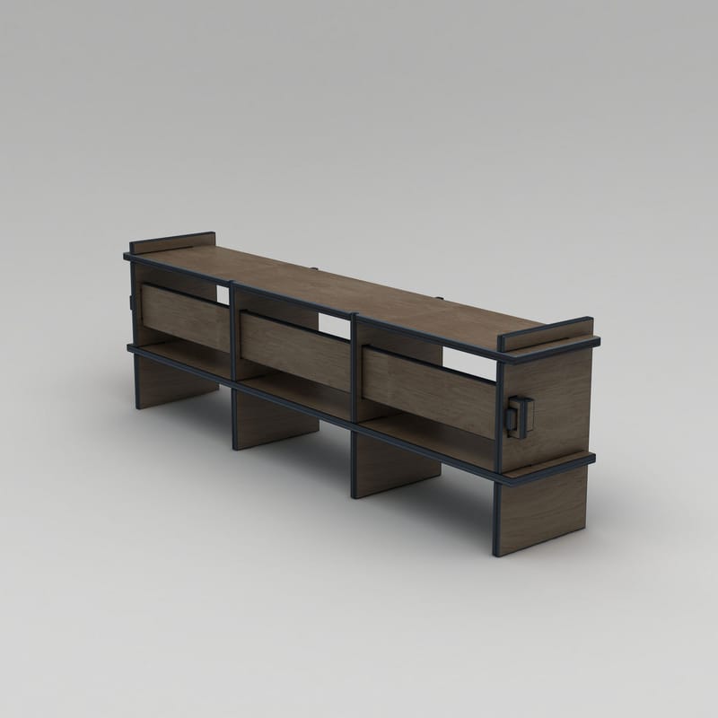 Ropira TV-bänk 220 cm - Valnöt - Möbler - TV- & Mediamöbler - Mediastativ & väggfäste - Tv-stativ & Tv-väggfäste