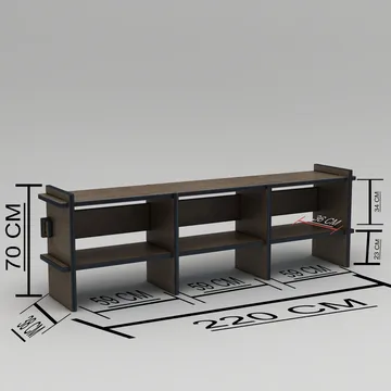 Ropira TV-bänk 220 cm - Valnöt - Möbler - TV- & Mediamöbler - Mediastativ & väggfäste - Tv-stativ & Tv-väggfäste