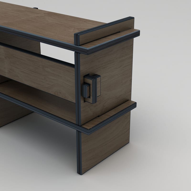 Ropira TV-bänk 220 cm - Valnöt - Möbler - TV- & Mediamöbler - Mediastativ & väggfäste - Tv-stativ & Tv-väggfäste