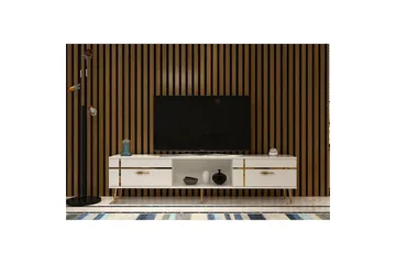 Safiya Tv-bänk 150 cm - Vit/Guld - Möbler - TV- & Mediamöbler - TV bänk & mediabänk