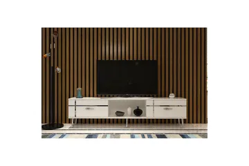 Safiya Tv-bänk 150 cm - Vit/Silver - Möbler - TV- & Mediamöbler - TV bänk & mediabänk