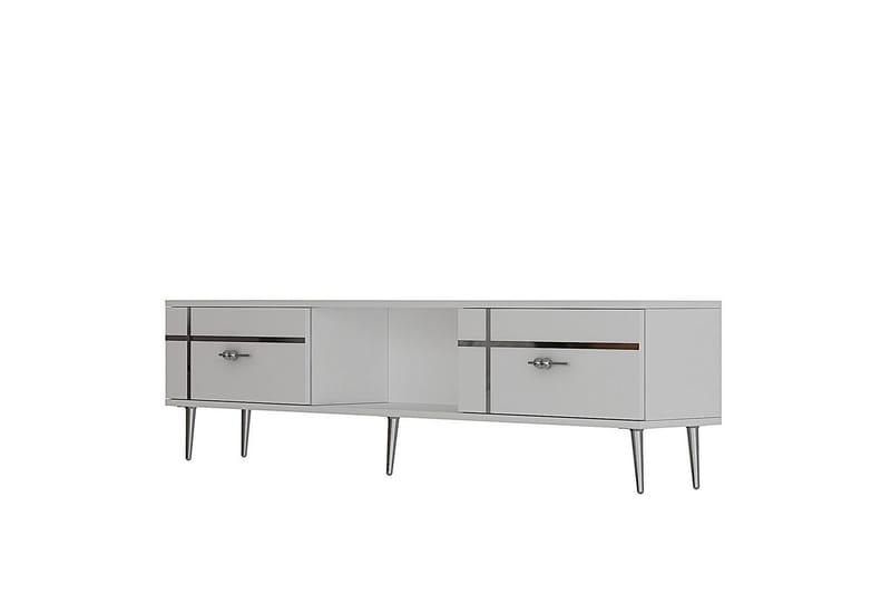 Safiya Tv-bänk 150 cm - Vit/Silver - Möbler - TV- & Mediamöbler - TV bänk & mediabänk