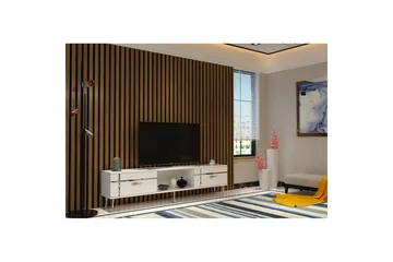 Safiya Tv-bänk 150 cm - Vit/Silver - Möbler - TV- & Mediamöbler - TV bänk & mediabänk