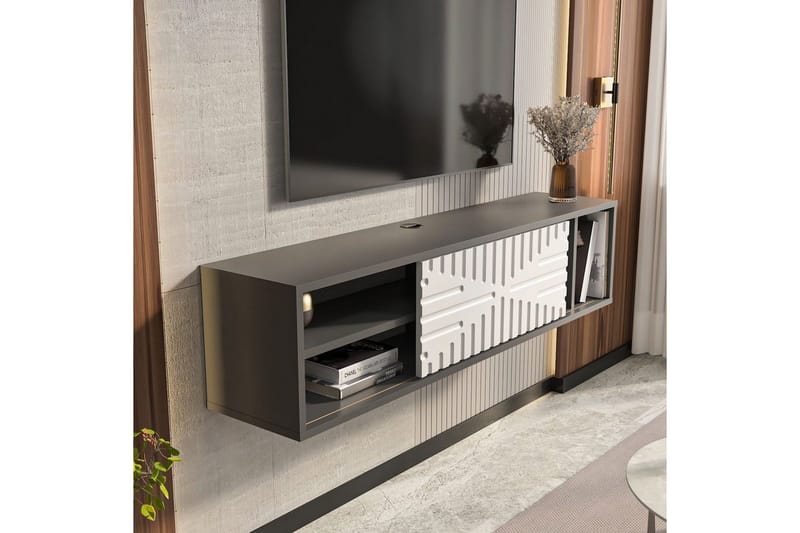 Saller Tv-bänk 140 cm - Antracit/Vit - Möbler - TV- & Mediamöbler - TV bänk & mediabänk