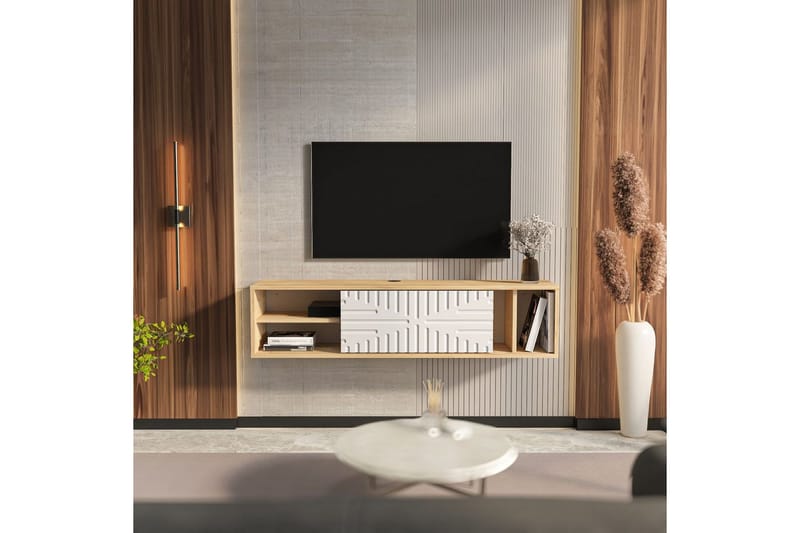 Saller Tv-bänk 140 cm - Ek/Vit - Möbler - TV- & Mediamöbler - TV bänk & mediabänk