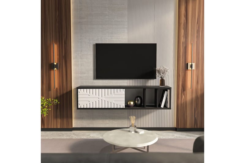 Saller Tv-bänk 140 cm - Svart/Vit - Möbler - TV- & Mediamöbler - TV bänk & mediabänk