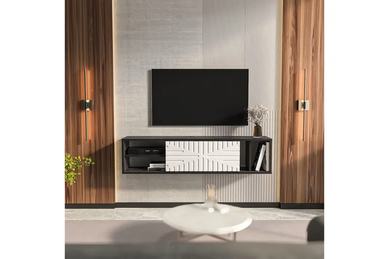 Saller Tv-bänk 140 cm - Svart/Vit - Möbler - TV- & Mediamöbler - TV bänk & mediabänk