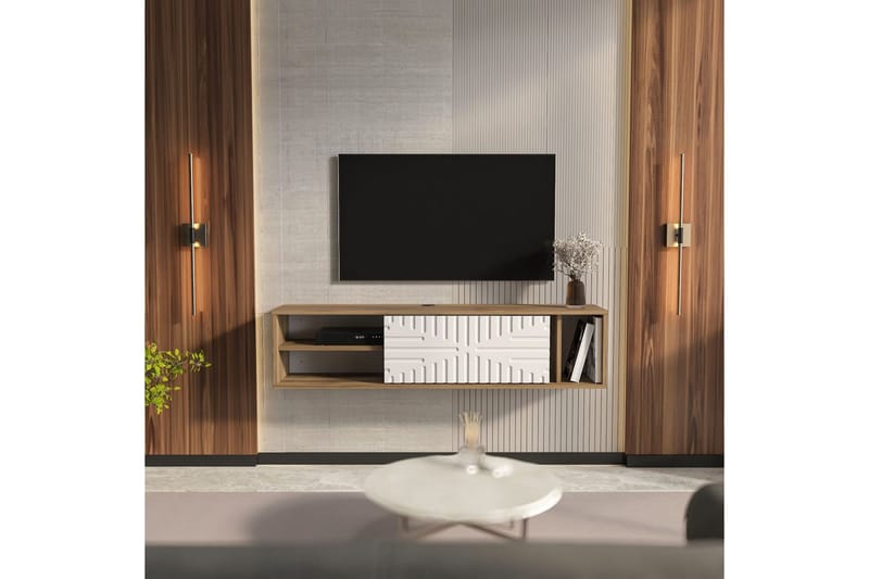 Saller Tv-bänk 140 cm - Valnöt/Vit - Möbler - TV- & Mediamöbler - TV bänk & mediabänk