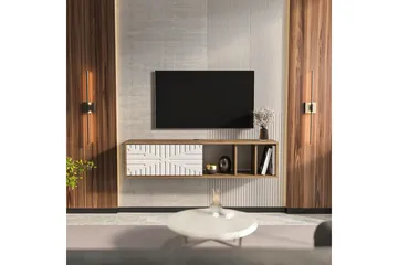 Saller Vägghängd Tv-bänk 140 cm med Förvaring i Valnöt - Valnötsbrun - Möbler - TV- & Mediamöbler - TV bänk & mediabänk