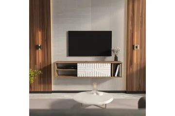 Saller Vägghängd Tv-bänk 140 cm med Förvaring i Valnöt - Valnötsbrun - Möbler - TV- & Mediamöbler - TV bänk & mediabänk