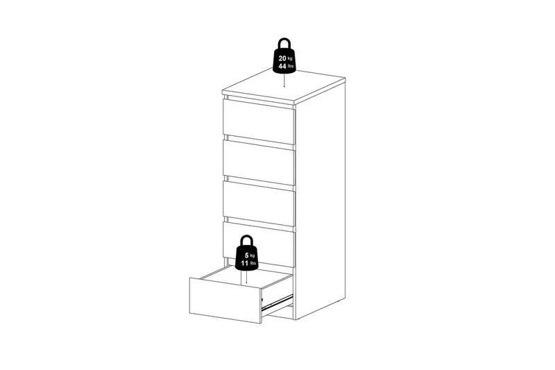 Salomns Byrå 111,3 cm - Svart - Förvaring - Förvaringsmöbler - Byrå