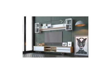 Seyra Tv-stativ 45 cm - Vit/Ek - Möbler - TV- & Mediamöbler - Mediastativ & väggfäste - Tv-stativ & Tv-väggfäste