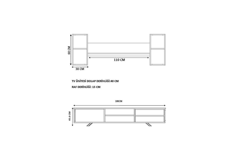 Seyra Tv-stativ 45 cm - Vit/Ek - Möbler - TV- & Mediamöbler - TV-möbelset