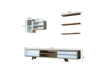 Seyra Tv-stativ 45 cm - Vit/Ek - Möbler - TV- & Mediamöbler - Mediastativ & väggfäste - Tv-stativ & Tv-väggfäste