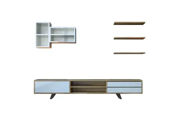 Seyra Tv-stativ 45 cm - Vit/Ek - Möbler - TV- & Mediamöbler - Mediastativ & väggfäste - Tv-stativ & Tv-väggfäste