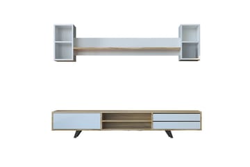 Seyra Tv-stativ 45 cm - Vit/Ek - Möbler - TV- & Mediamöbler - Mediastativ & väggfäste - Tv-stativ & Tv-väggfäste