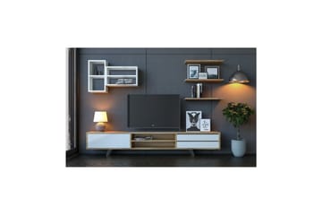 Seyra Tv-stativ 45 cm - Vit/Ek - Möbler - TV- & Mediamöbler - Mediastativ & väggfäste - Tv-stativ & Tv-väggfäste