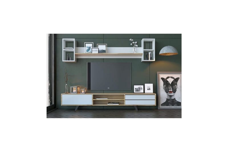 Seyra Tv-stativ 45 cm - Vit/Ek - Möbler - TV- & Mediamöbler - TV-möbelset