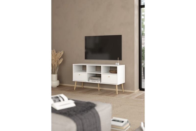 Shinta Tv-stativ 61 cm - Vit - Möbler - TV- & Mediamöbler - Mediastativ & väggfäste - Tv-stativ & Tv-väggfäste