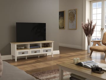 Sopira TV-bänk 150 cm - Cream, ek och grå - Möbler - TV- & Mediamöbler - Mediastativ & väggfäste - Tv-stativ & Tv-väggfäste