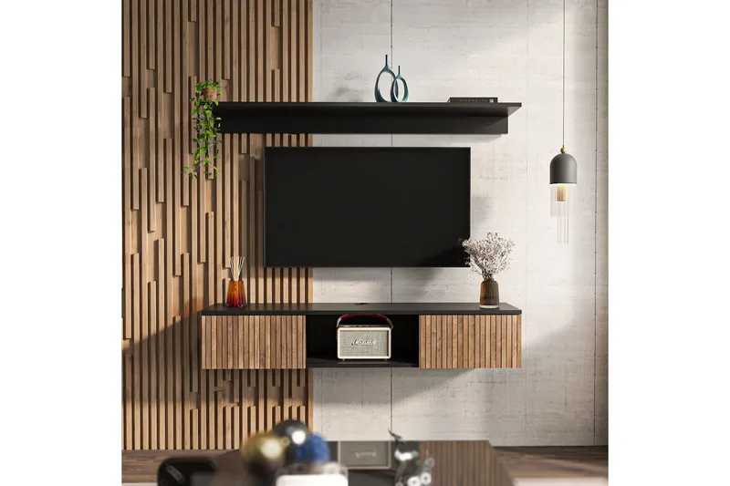 Sovric Tv-bänk 140 cm - Natur/Svart - Möbler - TV- & Mediamöbler - TV bänk & mediabänk