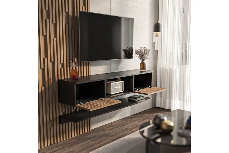 Sovric Tv-bänk 140 cm - Natur/Svart - Möbler - TV- & Mediamöbler - TV bänk & mediabänk