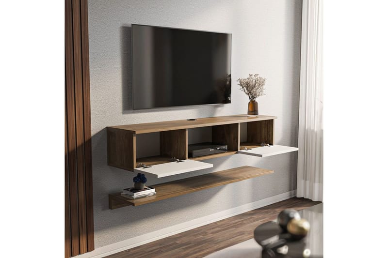 Sovric Tv-bänk 140 cm - Valnöt/Vit - Möbler - TV- & Mediamöbler - TV bänk & mediabänk