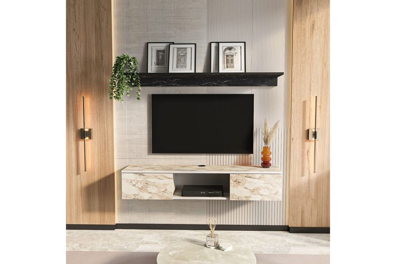 Sovric Tv-bänk 140 cm - Vit - Möbler - TV- & Mediamöbler - TV bänk & mediabänk