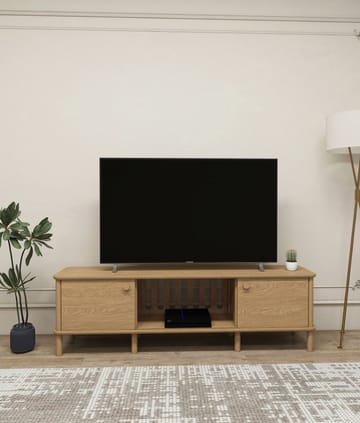 Sunira TV-bänk 160 cm med Förvaring i Ek - Brun - Möbler - TV- & Mediamöbler - TV bänk & mediabänk