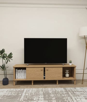 Sunira TV-bänk 160 cm med Förvaring i Ek - Brun - Möbler - TV- & Mediamöbler - TV bänk & mediabänk