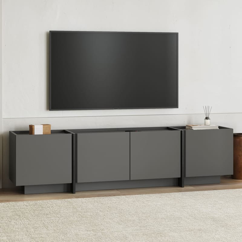 Sylvenn TV-bänk 180 cm - Antracit/Svart - Möbler - TV- & Mediamöbler - TV bänk & mediabänk
