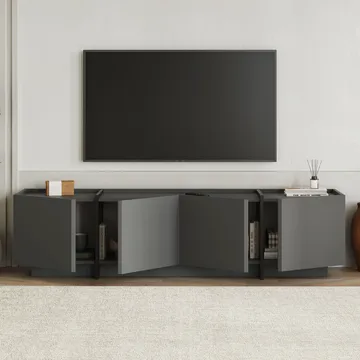 Sylvenn TV-bänk 180 cm - Antracit/Svart - Möbler - TV- & Mediamöbler - TV bänk & mediabänk