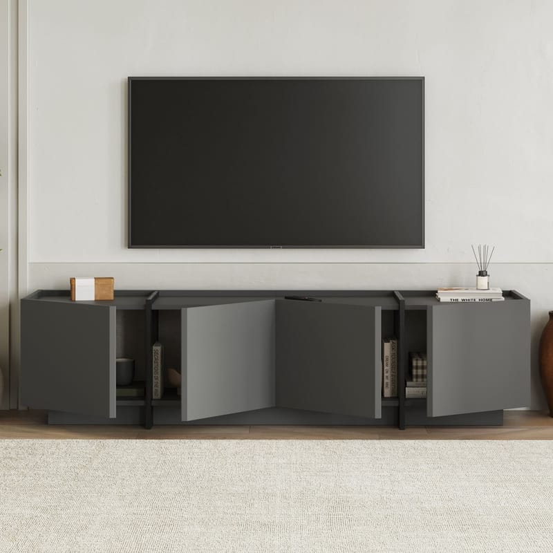Sylvenn TV-bänk 180 cm - Antracit/Svart - Möbler - TV- & Mediamöbler - TV bänk & mediabänk