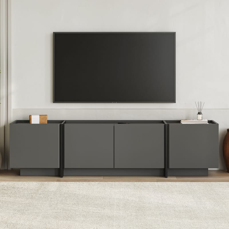 Sylvenn TV-bänk 180 cm - Antracit/Svart - Möbler - TV- & Mediamöbler - TV bänk & mediabänk