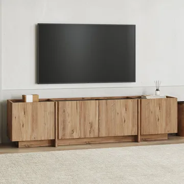 Sylvenn TV-bänk 180 cm - Atlantic Pine och Anthracite - Möbler - TV- & Mediamöbler - Mediastativ & väggfäste - Tv-stativ & Tv-väggfäste