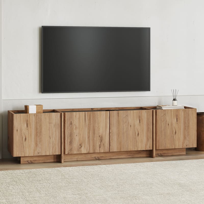 Sylvenn TV-bänk 180 cm - Atlantic Pine och Anthracite - Möbler - TV- & Mediamöbler - Mediastativ & väggfäste - Tv-stativ & Tv-väggfäste