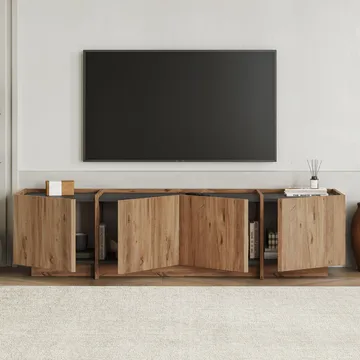 Sylvenn TV-bänk 180 cm - Atlantic Pine och Anthracite - Möbler - TV- & Mediamöbler - Mediastativ & väggfäste - Tv-stativ & Tv-väggfäste