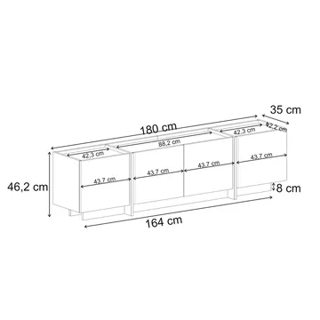 Sylvenn TV-bänk 180 cm med Förvaring - Milano Walnut - Möbler - TV- & Mediamöbler - Mediastativ & väggfäste - Tv-stativ & Tv-väggfäste