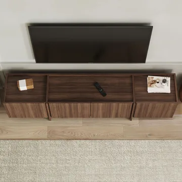 Sylvenn TV-bänk 180 cm med Förvaring - Milano Walnut - Möbler - TV- & Mediamöbler - Mediastativ & väggfäste - Tv-stativ & Tv-väggfäste