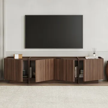 Sylvenn TV-bänk 180 cm med Förvaring - Milano Walnut - Möbler - TV- & Mediamöbler - Mediastativ & väggfäste - Tv-stativ & Tv-väggfäste