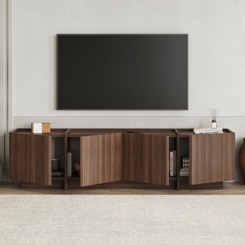 Sylvenn TV-bänk 180 cm med Förvaring - Milano Walnut - Möbler - TV- & Mediamöbler - Mediastativ & väggfäste - Tv-stativ & Tv-väggfäste