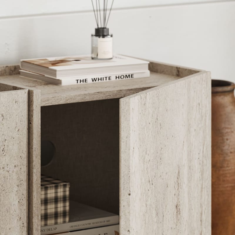 Sylvenn TV-bänk 180 cm - Travertin - Möbler - TV- & Mediamöbler - Mediastativ & väggfäste - Tv-stativ & Tv-väggfäste