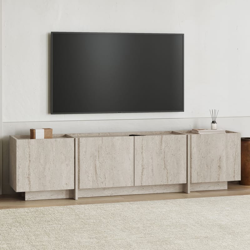 Sylvenn TV och Mediabänk 180 cm med Förvaring i Trä - Beige - Möbler - TV- & Mediamöbler - TV bänk & mediabänk