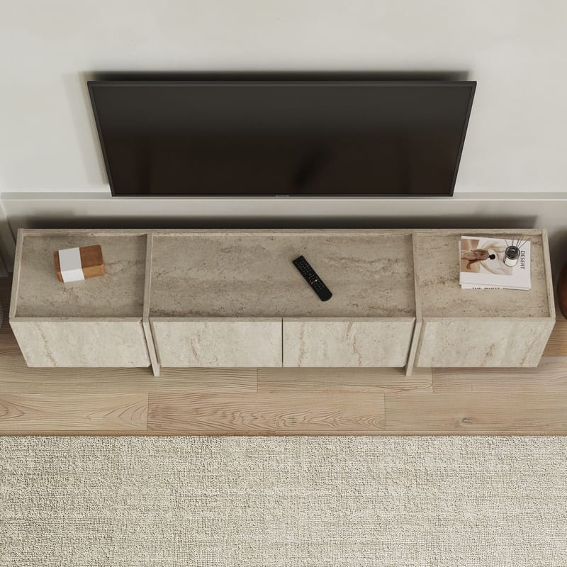 Sylvenn TV och Mediabänk 180 cm med Förvaring i Trä - Beige - Möbler - TV- & Mediamöbler - TV bänk & mediabänk